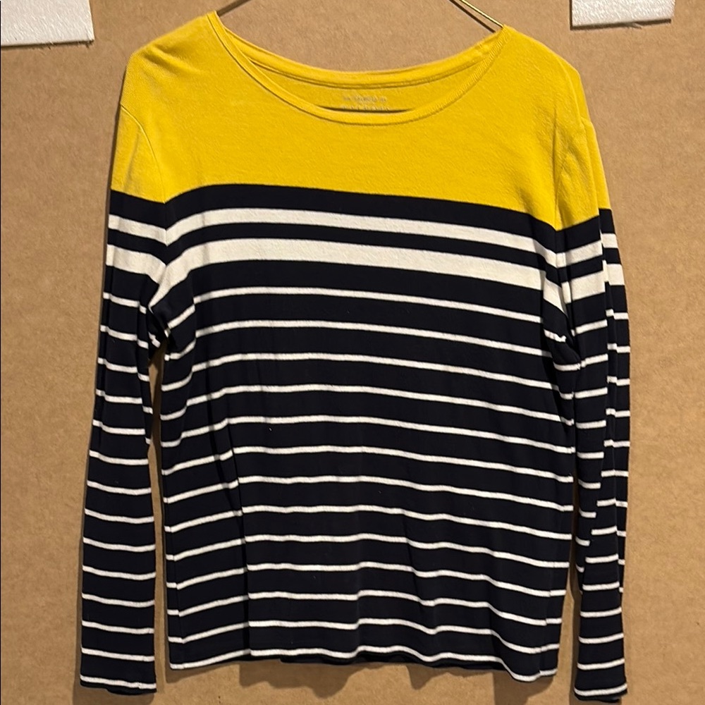 Talbots Yellow and black long sleeve shirt.